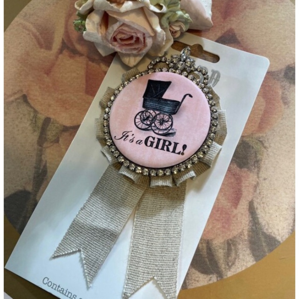 Award Pin-Brooch-Gift for New Mom-Gender Reveal Pin-Brooch Baby Shower-Pink
